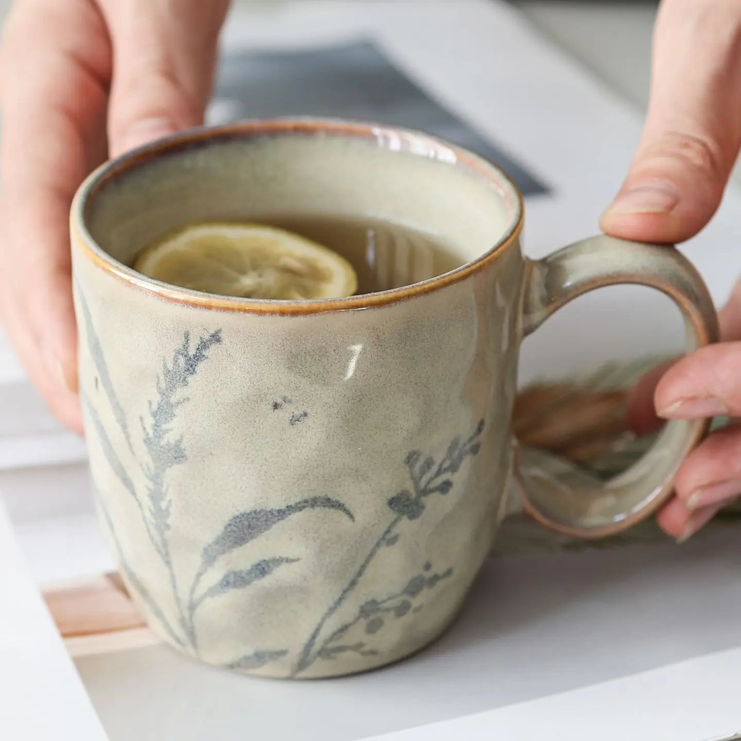 

Vintage Hand-Painted Ceramic Mug, Milk Coffee Cup, Household Water Cup, Coffee Cup
