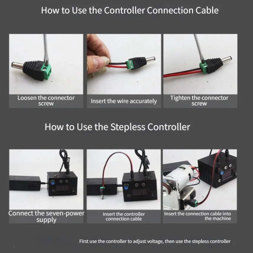 Compact 24V Reversible Velocity Controller for Angle Grinder and Small Machine Tools with Precise Adjustment Capability