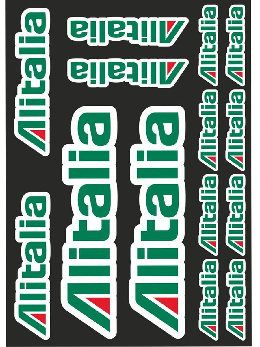 AliExpress 14 Pcs ALITALIA Motorcycle Sticker Set Quality Bike Helmet Car Decal Vinyl Graphic Logo Adhesive Kit