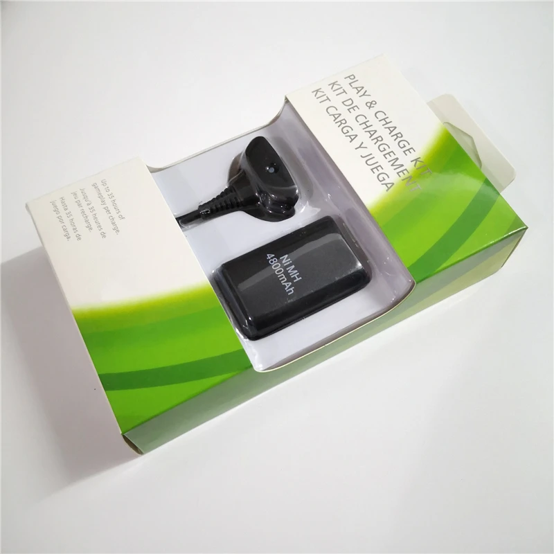 Xbox 360用充電式バッテリーパック,ワイヤレスゲームコントローラー,USB充電ケーブル付き交換用バッテリー,4800mah,1個,2個