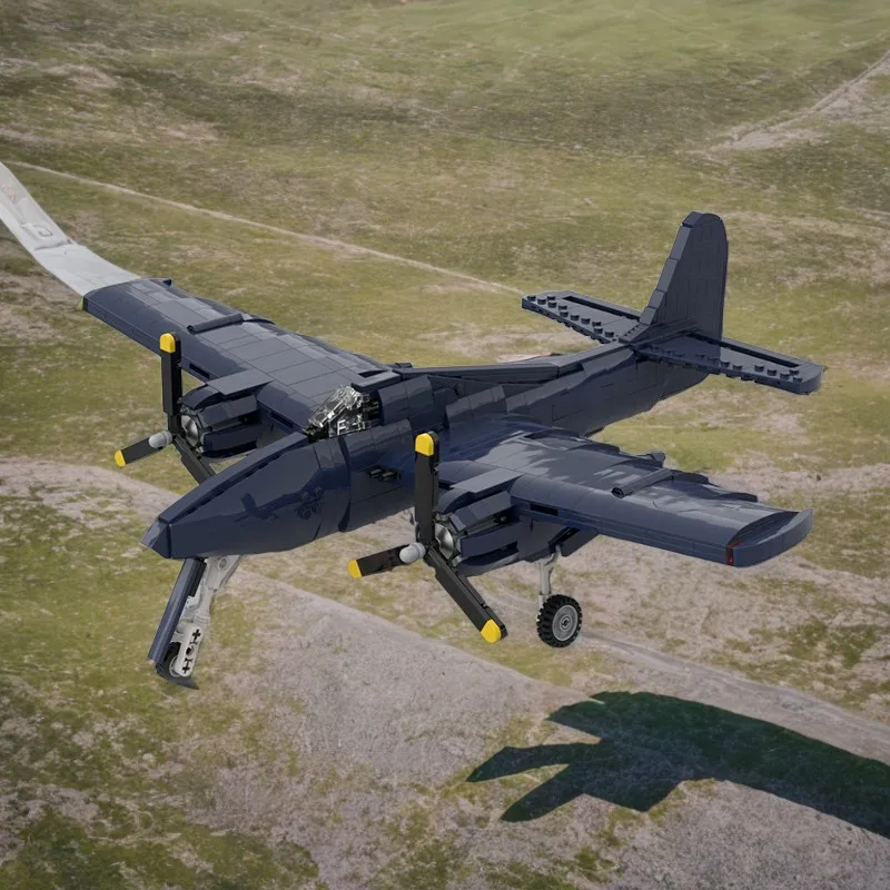 994 Uds MOC 1:35 escala F7F-3 Tigercat auténtico modelo DIY bloques de construcción juguetes de cumpleaños regalo