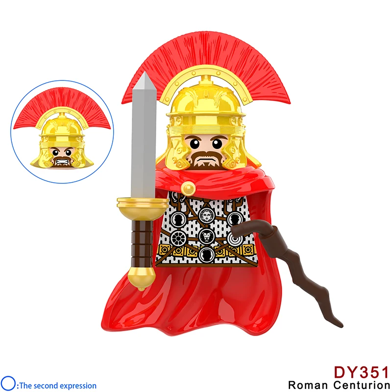 DY351 DY362 Medieval Time Knight Warrior Roman Soldier Infantry Helmet Figures MOC Building Blocks Accessories Toys For Children