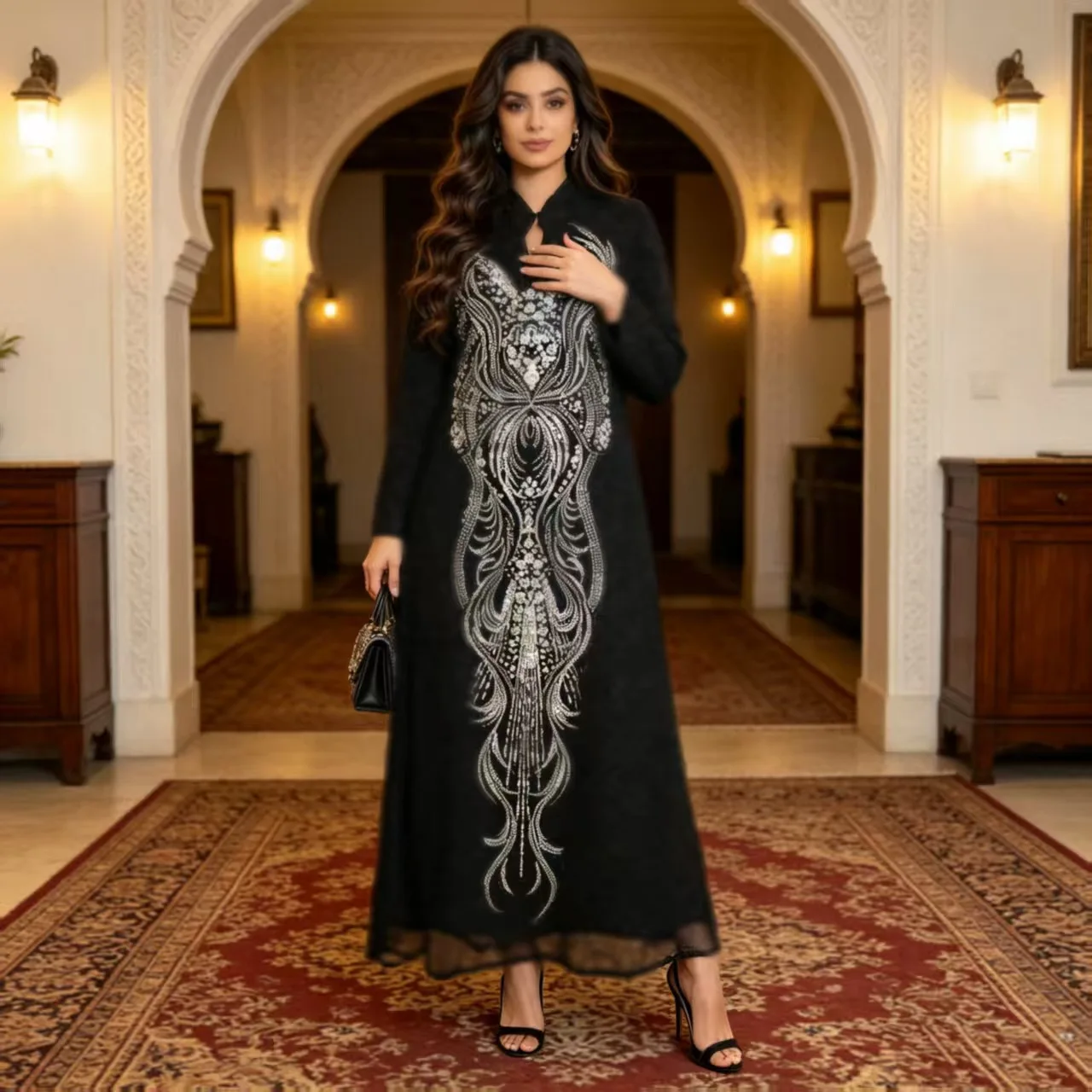 Muslim Dresses Women Eid Abaya Embroidery Kaftan Party Long Dress Jalabiya Ramadan Robe Morocco Dubai Abayas Islam Vestidos