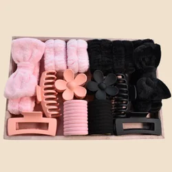 16pcs/set Women's multi-colored soft bow headband Hair claw combination set Holiday gift All kinds of life scenes suitable for v