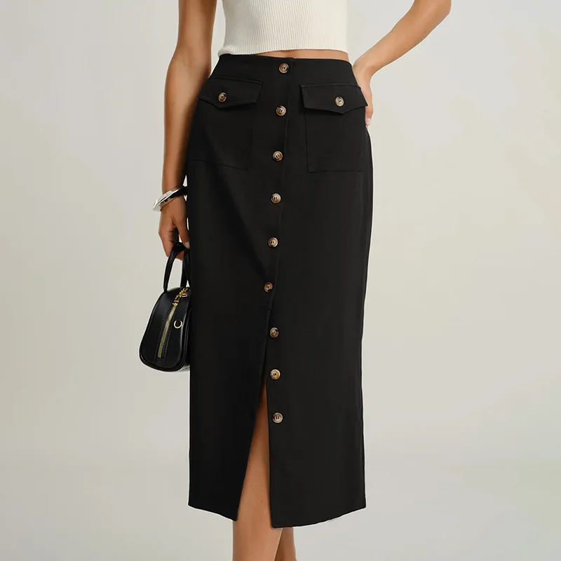 

Elegant Design Straight Skirt Retro Split Women's Skirt in Autumn 2025