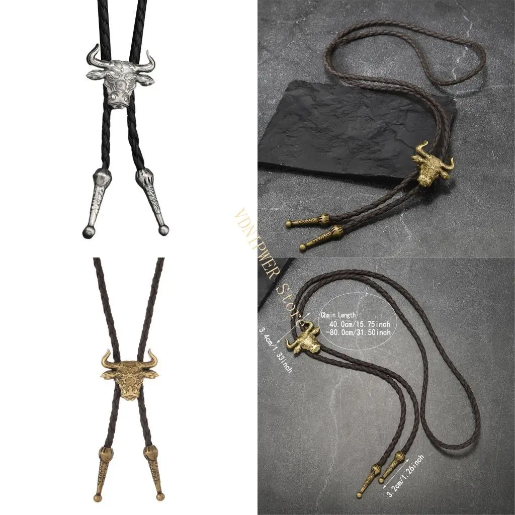 

Голова дикого быка из искусственной кожи, галстук из сплава, деталь для мужчин и женщин, повседневная одежда для выпускного D08E