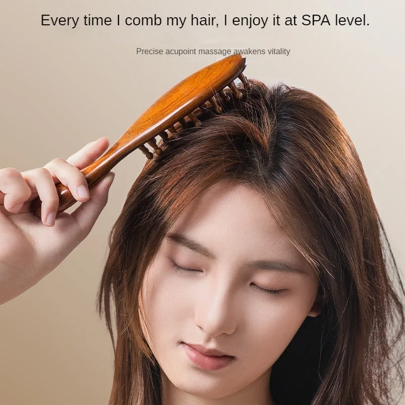 Loc Brush for Dreads Wooden Massage Comb Scraping Massage Tools Wide Tooth Comb Suitable for Scalp Care and Hair Styling
