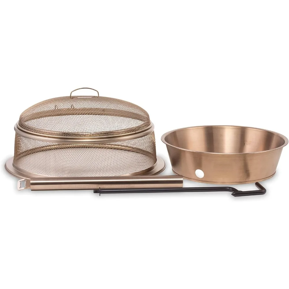 

Patio Fire Pit Heat Shield and Screen with Poker for Enhanced Warmth and Safety