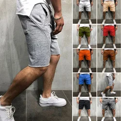 Mens Home Gym Crossfit Shorts Wild Style Solid Color Ripped Athletic Short Pants Jogger Workout Shorts 10 Color