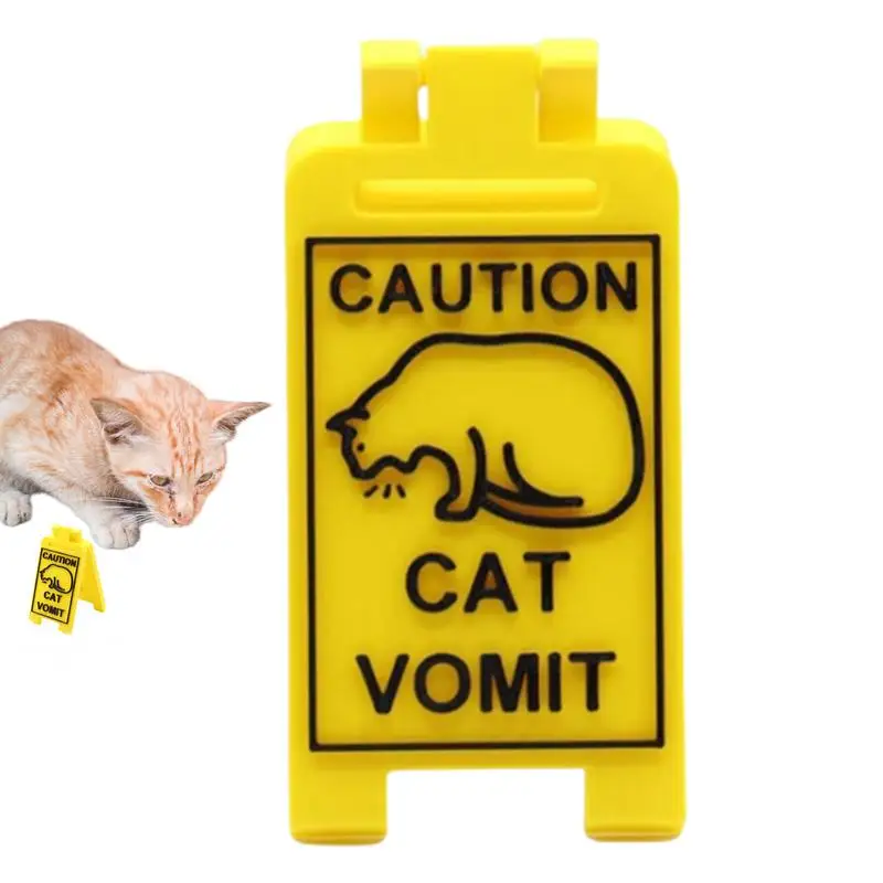 1Pc Sign Funny Creative Dog Cat Vomit Caution Sign Weather-proof Plastic Outdoor Garden Yard Lawn Warning Sign Decoration