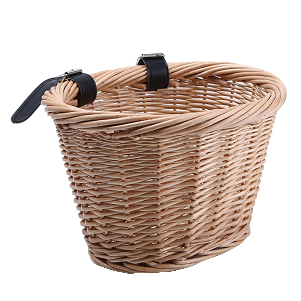 

Premium Rattan Basket For Bike Front Handlebar Large Capacity Natural Willow Storage Basket Durable Smooth Surface Easy Install