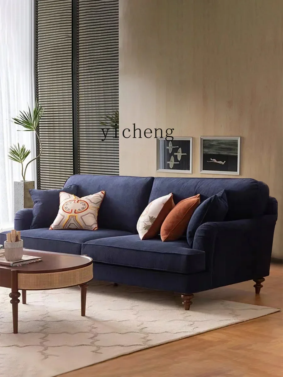 ZK American light luxury living room small apartment fabric sofa Nordic simple retro wick living room decoration