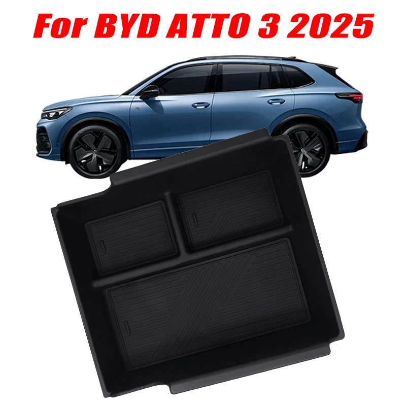 For BYD ATTO 3 2025 Model Armrest Storage Box ABS Central Organozer Tray Stowing Tidying Car Accessories