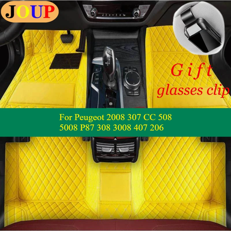 For Peugeot 2008 307 CC 508 5008 P87 308 3008 407 206 Custom Car Floor Mats Accessories Carpets Covers Left /Right Hand Drive