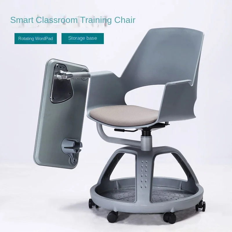 Training Chair with Writing Board, Extra Large Desk Board, School Study Chair, Simple Office Chair with Silent Wheels