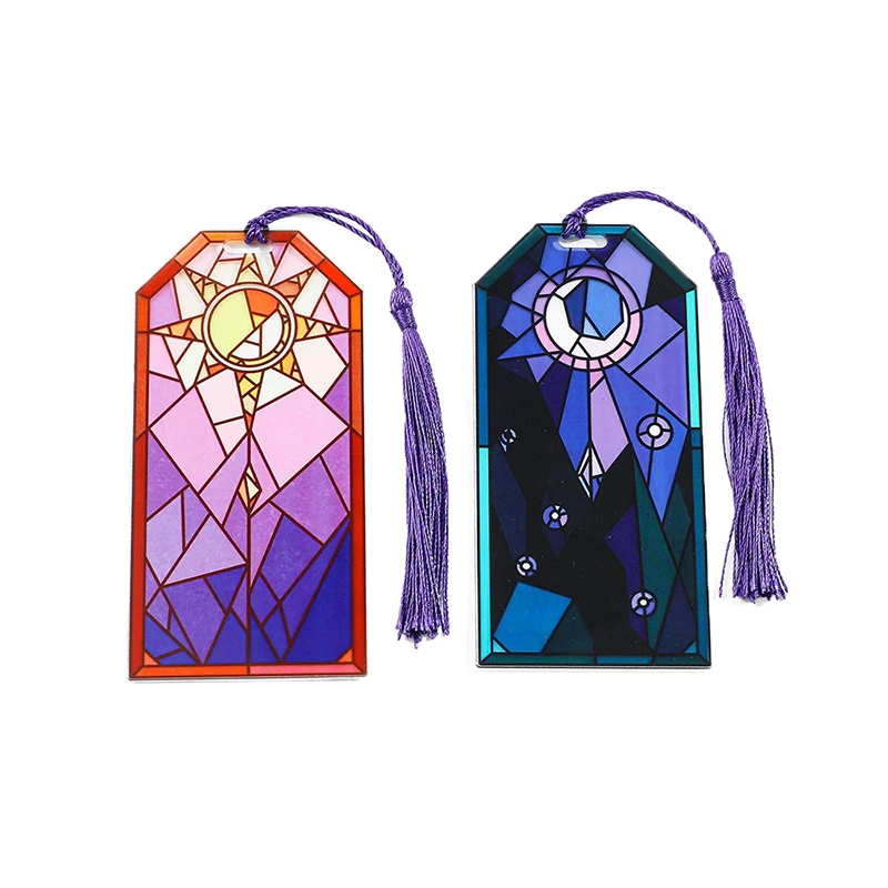 

Акриловая закладка с изображением Солнца и Луны, канцелярский подарок для любителей литературы