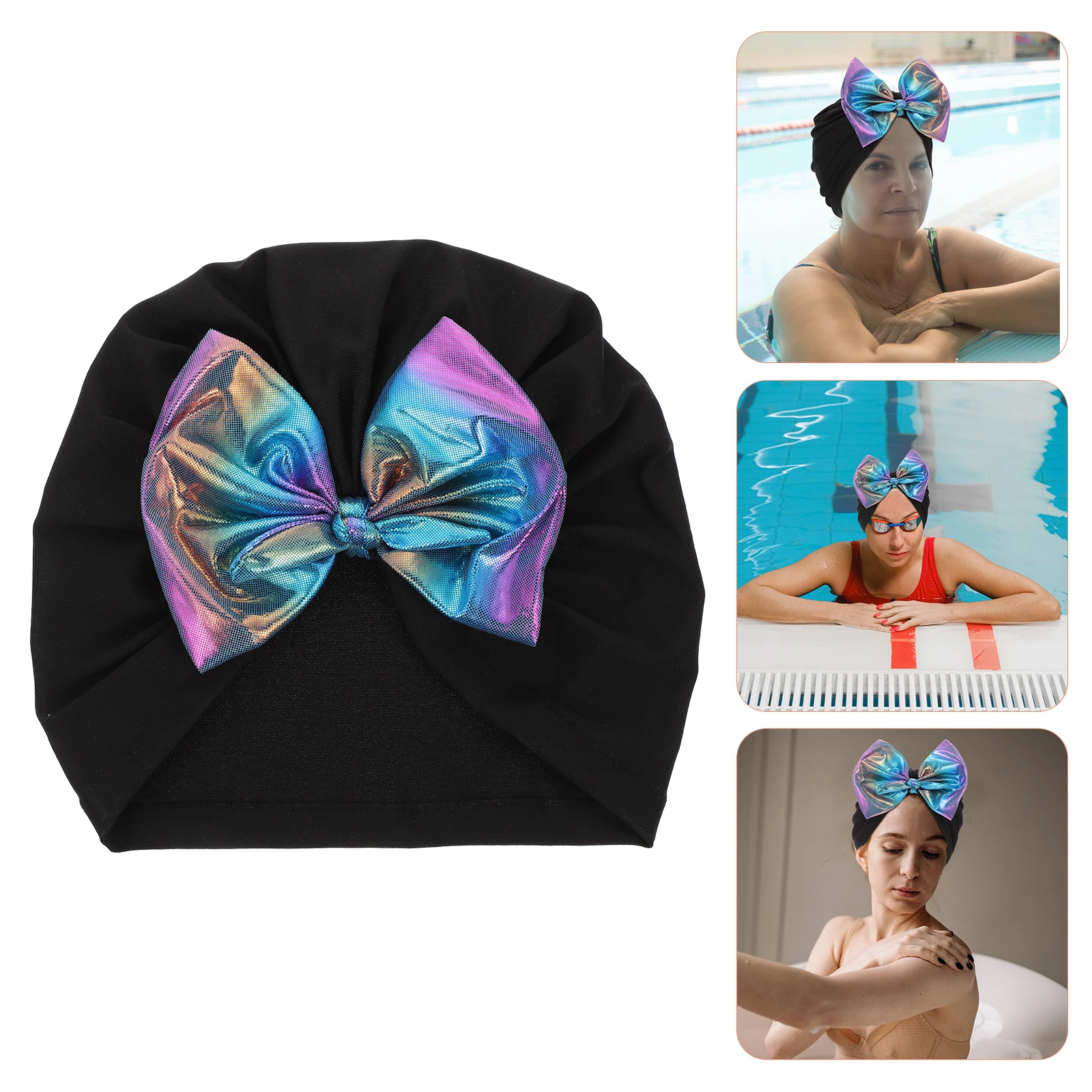 

Soft Long-haired Swimming Cap Miss Caps for Women Ladies Hats Nylon Fabric Swimcap