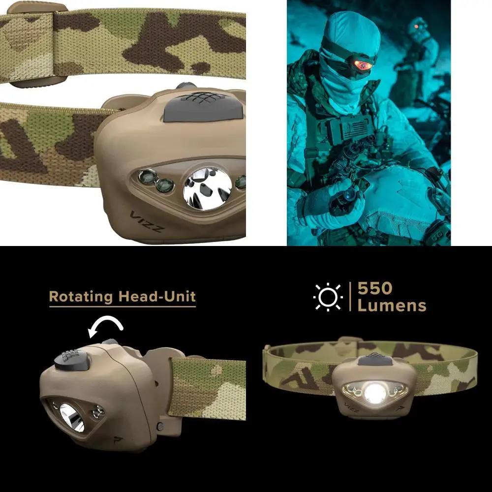 

Налобный фонарь LED 550 люмен, регулируемый, водонепроницаемый, для активного отдыха, идеален для походов, кемпинга и экстренного использования, Multicam, Ta