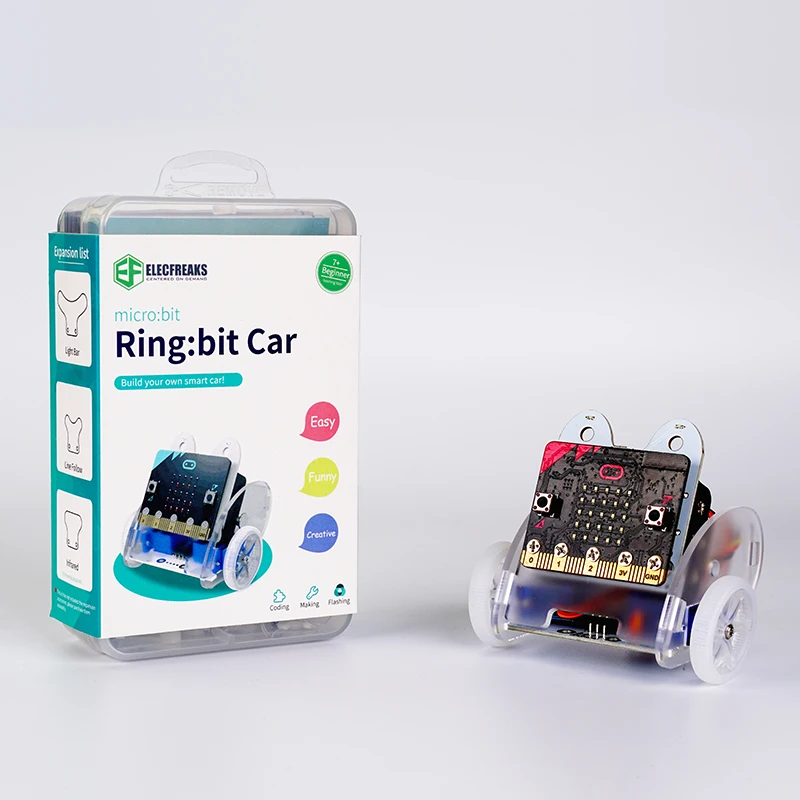 Кольцо: bit car v2 для micro:bit (без micro:bit) графическое Программирование обучающая роботизированная машина для детей Stem Mini Robot Kit