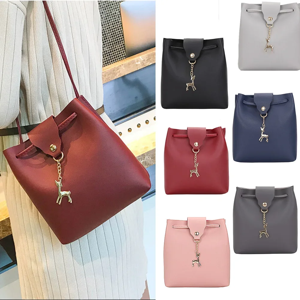 

New Vintage Tassel Small Bucket Bag Women Shoulder Handbags Retro Drawstring Messenger Crossbody Bags Female Single Shoulder Bag