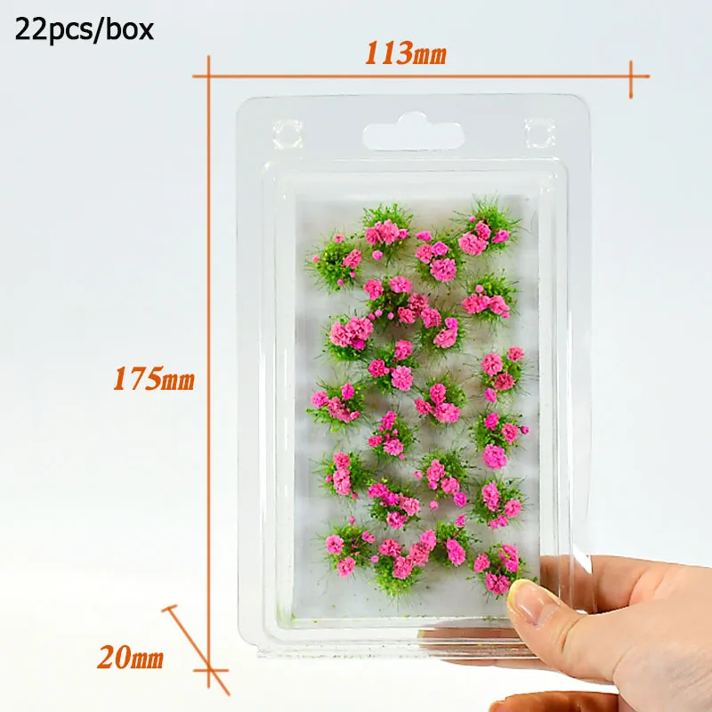 22 قطعة/صندوق محاكاة زهرة العنقودية نموذج أطقم لصنع بناء طاولة الرمل حديقة المشهد المواد Diorama اكسسوارات