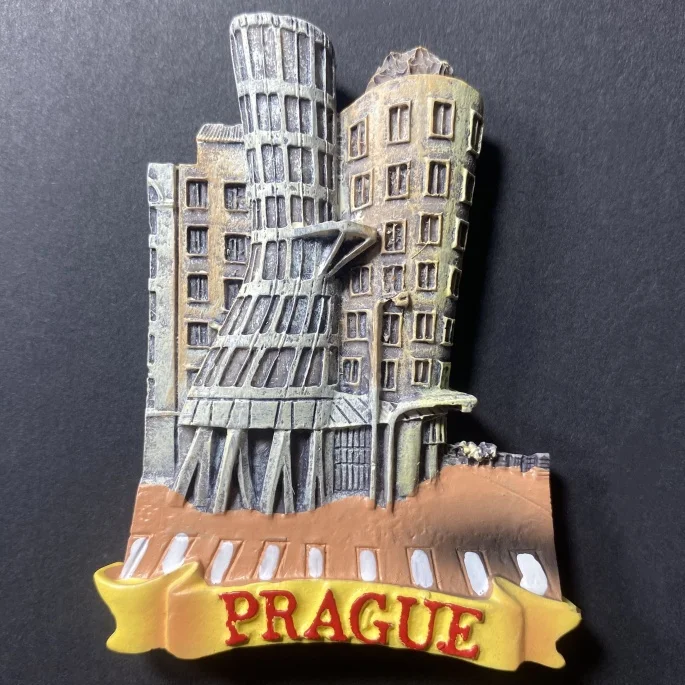 Czech Prague Landmark Dance Tower Fridge Tourist Souvenir Refrigerator Stickers Home Decoration