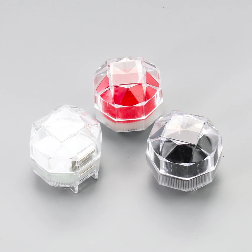 

Простой прозрачный акриловый материал, портативная коробка для колец, серьги, дисплей, геометрический органайзер, бархатный чехол для ювелирных изделий, держатель, контейнер