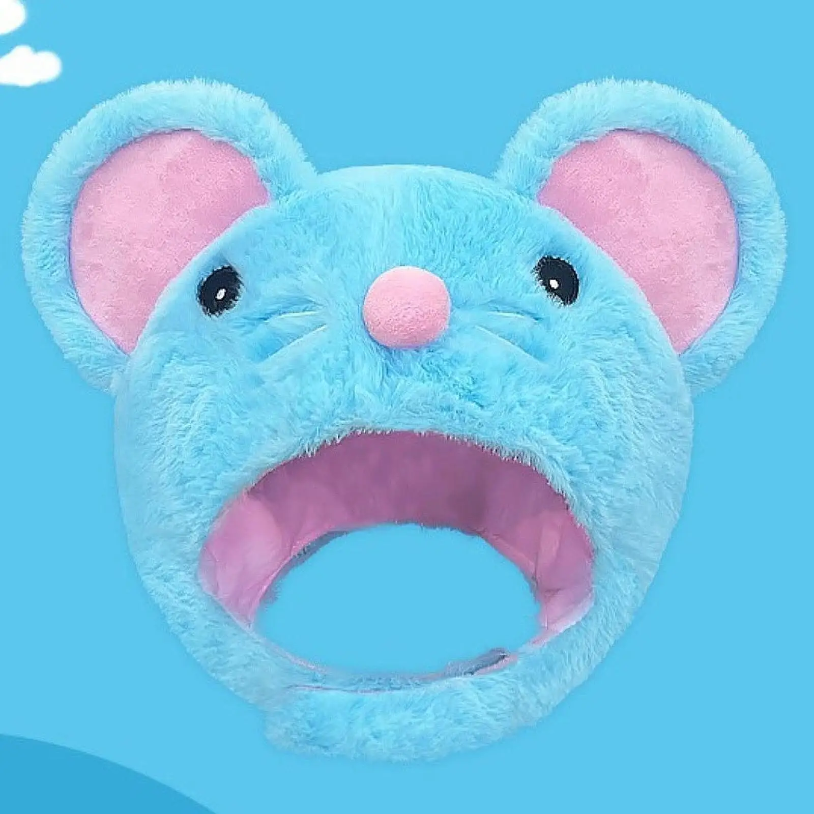 Confortevole peluche blu topo cappello decorazione novità copricapo cartone animato per giochi di ruolo carnevale Halloween festa di compleanno ragazzi ragazze