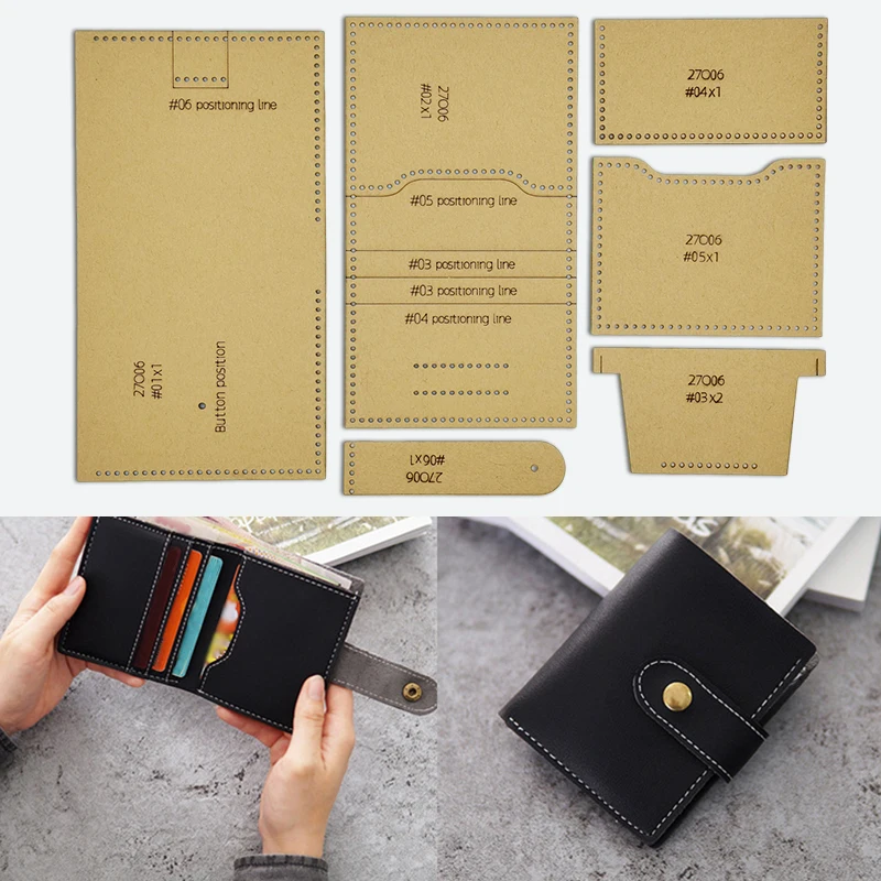 Bild 4: NUBECOM 6PCS handgemachte kurze Brieftasche machen Kraft Schablone DIY Multi Karte Brieftasche machen Kraft Vorlage handgemachte Leathercraft Kit
