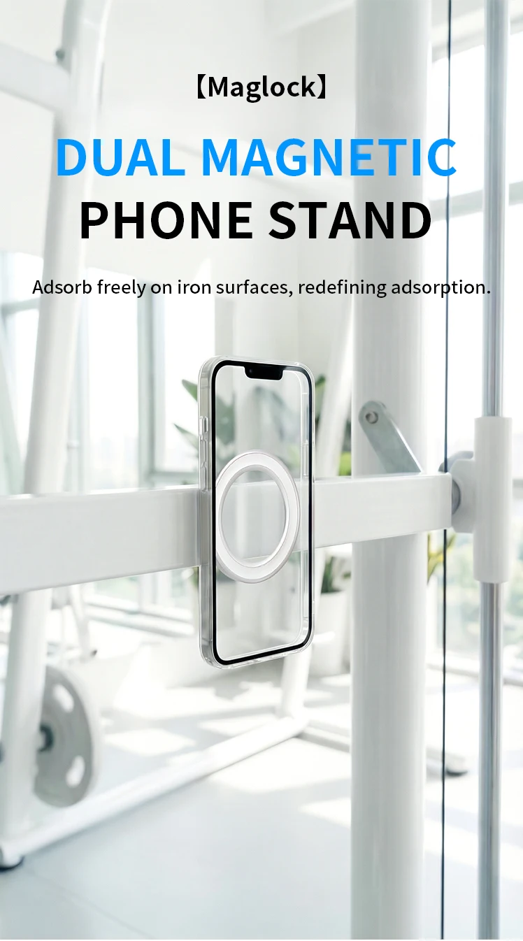 Doppelseitiger Starker Magnetischer Wandhalter für iPhone 15 16 17 Pro Max Fitness-Studio Magnetring-Halterung Auto-Telefonhalterung für Magsafe – Detail 1