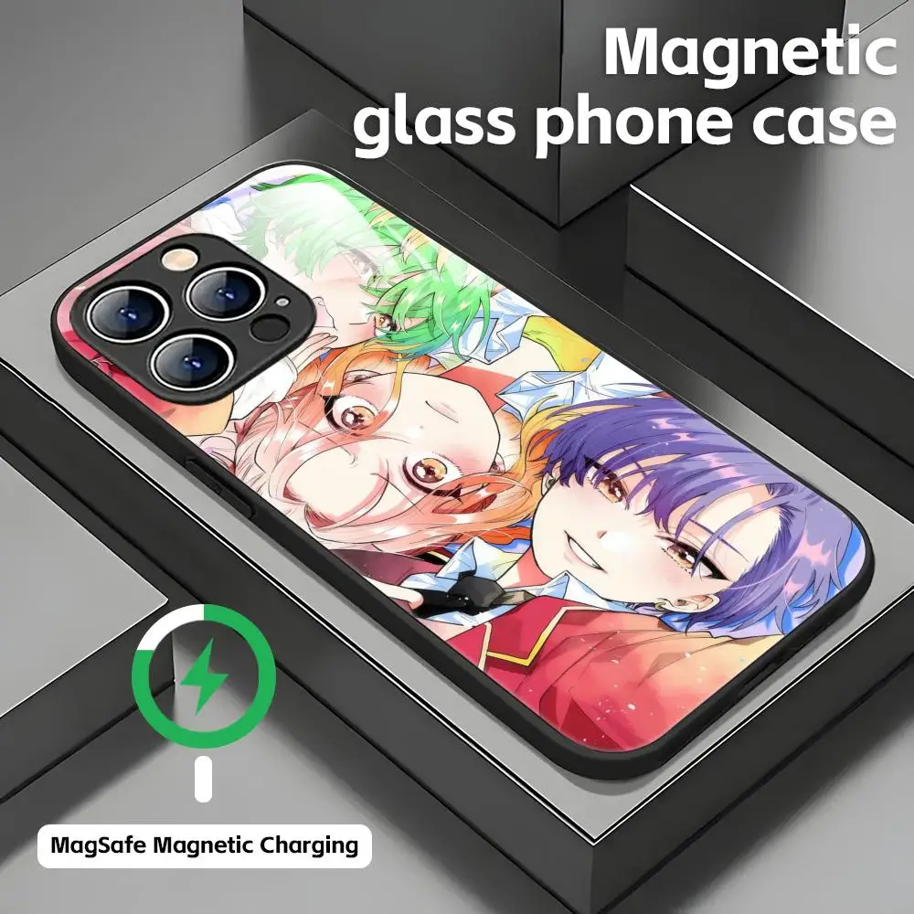 Phone Case For iPhone17 16 15 14 13 12 11 X XR XS 8 Plus Pro Max Glass Magnetic Case Dealing with Mikadono Sisters Is a Breeze
