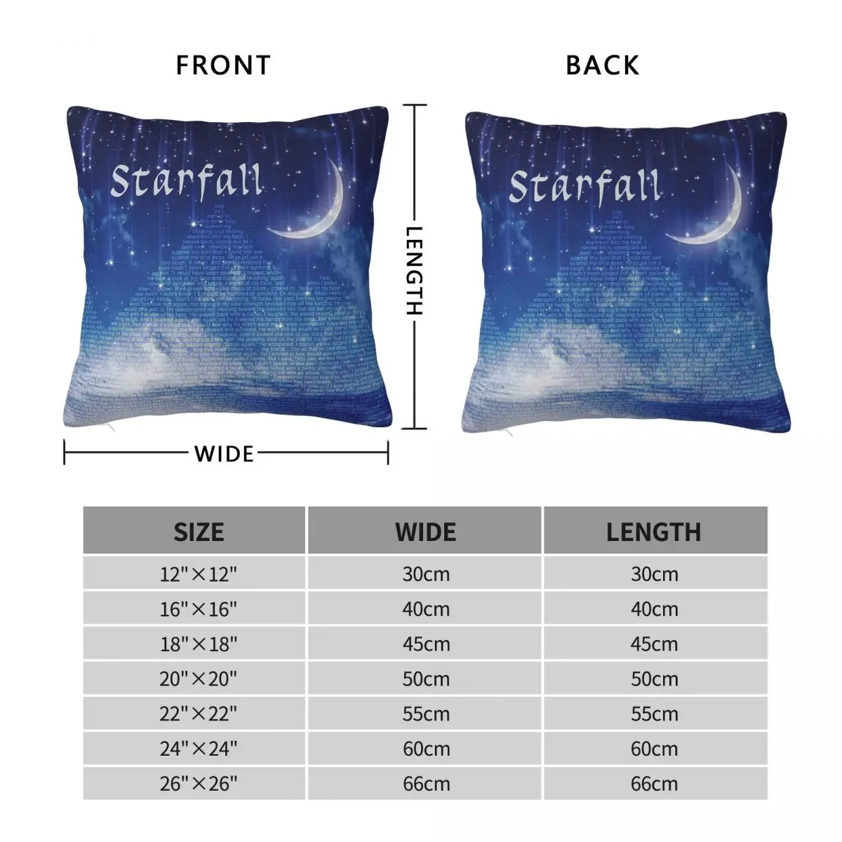 ACOMAF Starfall Scene Pillowcase Polyester Linen Velvet Pattern Zip Decorative Pillow Case Home Cushion Cover