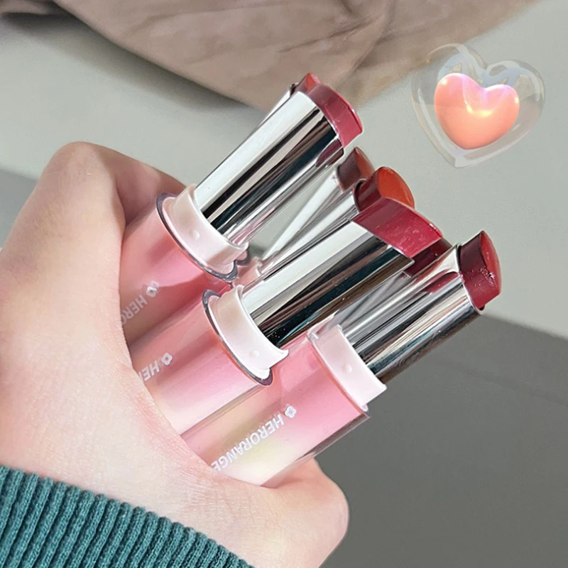 1Pc HERORANGE Batom Líquido Espelhado com Efeito Água, Cristal Gelatinoso Transparente, Hidratante, Longa Duração, Cosmético Sólido para Lábios