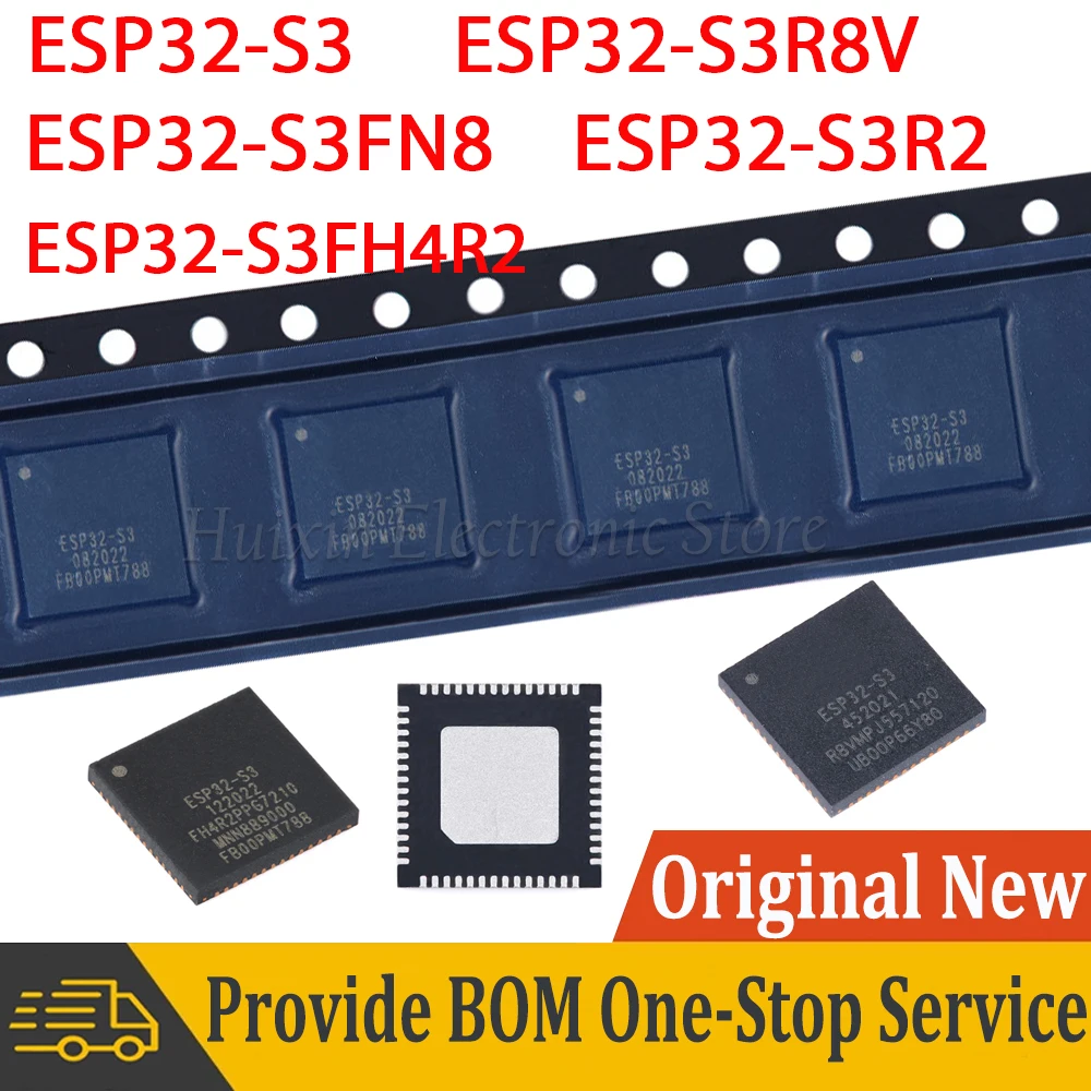 

ESP32-S3 ESP32-S3R2 ESP32-S3R8V ESP32-S3FN8 ESP32-S3FH4R2 QFN-56 WiFi Bluetooth-compatible 5.0 MCU Wireless Chip IC New Original