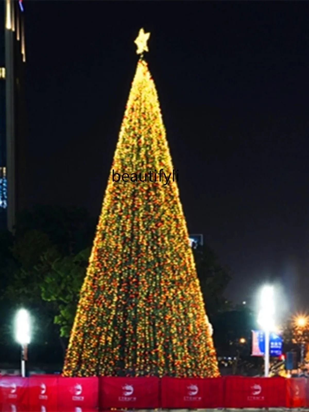 

YH Large Christmas tree 5/6/7/m outdoor luminous Christmas tree decoration steel frame iron tree