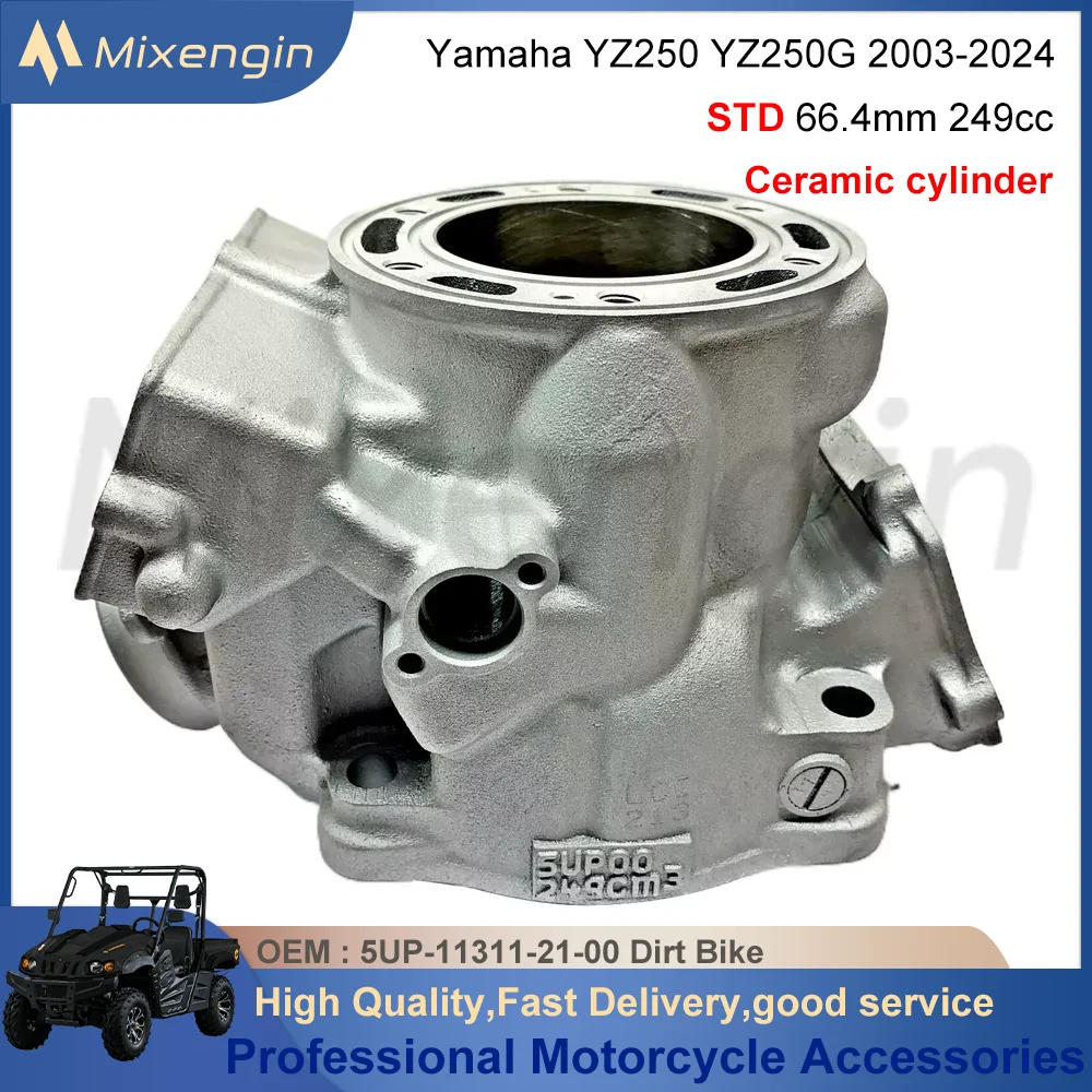 Motorcycle Engine Parts cylinder block For Yamaha YZ250 YZ250G 2003-2024 STD 66.4mm 249cc 5UP-11311-21-00 Rebuild Overhaul Kit