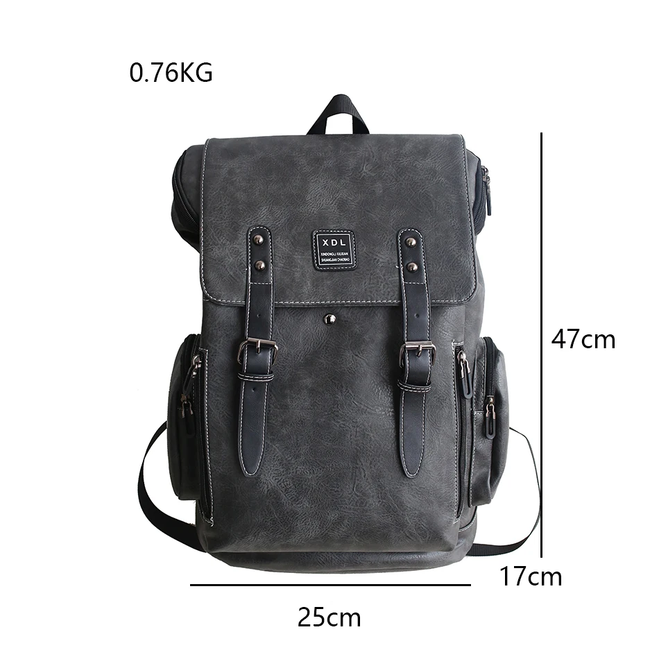 VC-Sac à Dos Vintage en Cuir Souple pour Homme, de Haute Qualité, de Luxe, de Styliste, à la Mode, d\'Université, Urbain