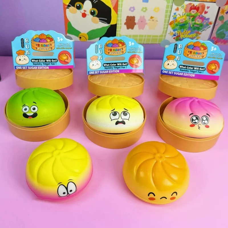 Simulation Steamer Big Bun Slow Rebound Squeeze Toy Cute Suck Finger Design Creative Fidget Decompression Stress Relief Toy