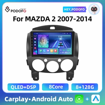 9'' Android Autoradio For MAZDA 2 2007-2014 2Din Car Radio Carplay Android Auto WIFI GPS DSP FM Multimedia Video Player