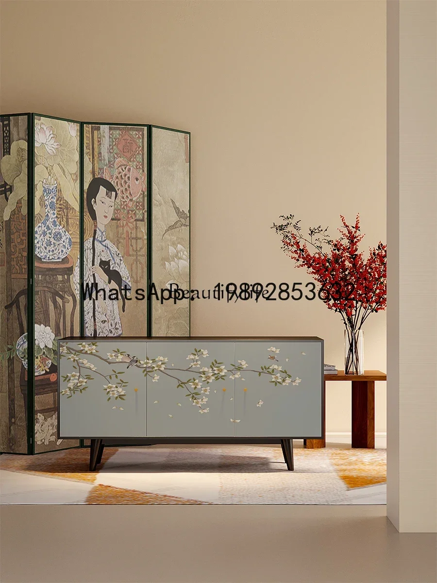 HH2 GG8Nuova divisoria per corridoio in stile cinese, armadio da ingresso a parete in legno massello, moderno e leggero, di lusso