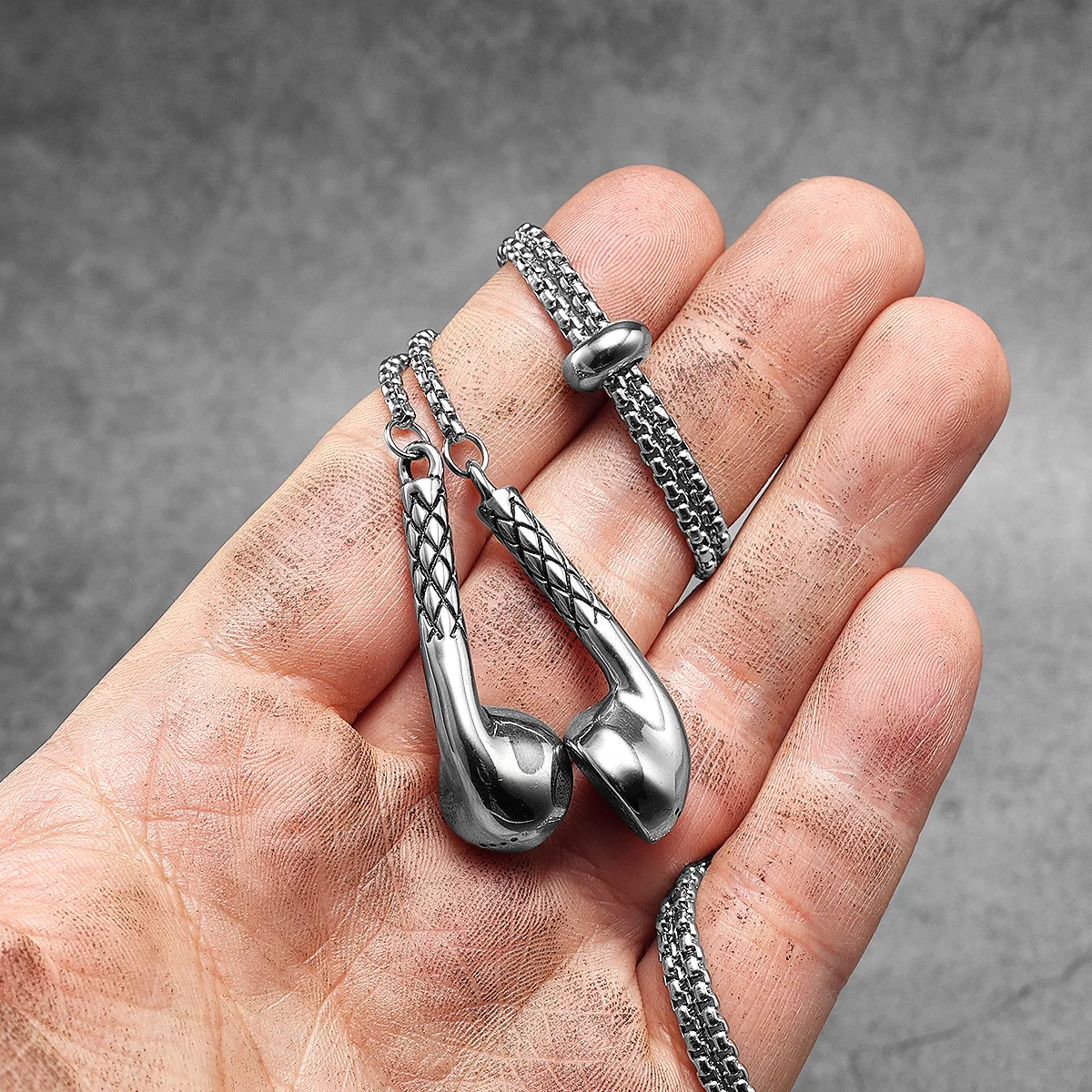 Wired Earphones Men Necklace With Pendant Stainless Steel Jewelry for Male Women Punk HipHop Fashion Accessories Gifts Wholesale