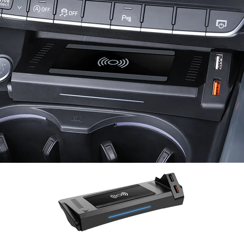 

For Audi A4L A5 2017-2023 Car Wireless Charger Fast Charging Pad Center Console Phone Charging Adapter Auto Interior Accessories