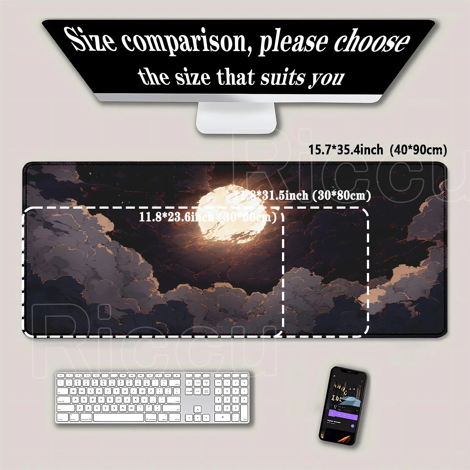 달밤 구름 마우스패드 고무 사무용품 게임 오버록 e스포 - Pc Gaming Cloud 리뷰 및 가격