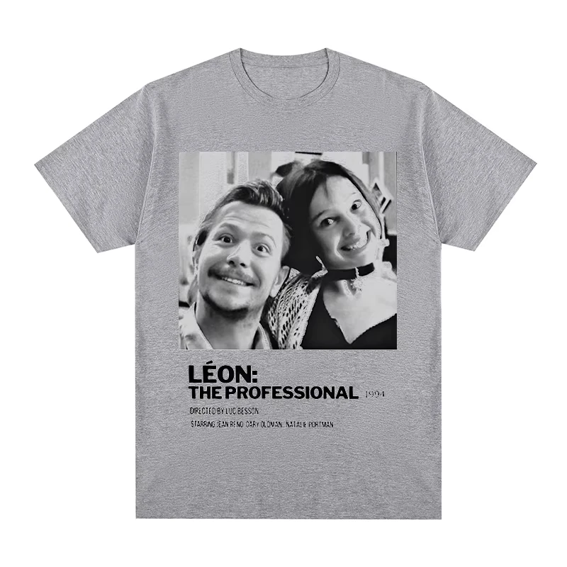 Léon Vintage T-Shirt Film The Professional Luc Besson Jean Reno 1994 Klassischer Film Baumwolle Herren Damen Kurzarm-T-Shirt Unisex – Detail 4