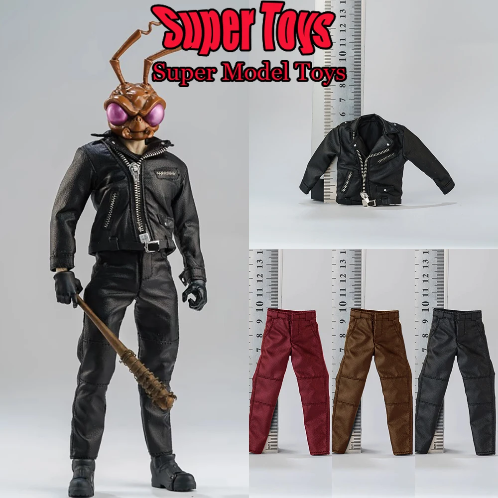 Vêtements de soldat masculin, échelle 1/12, ensemble veste en cuir de moto Punk, pantalon de couleur unie adapté à une poupée figurine d'action de 6 pouces, en Stock
