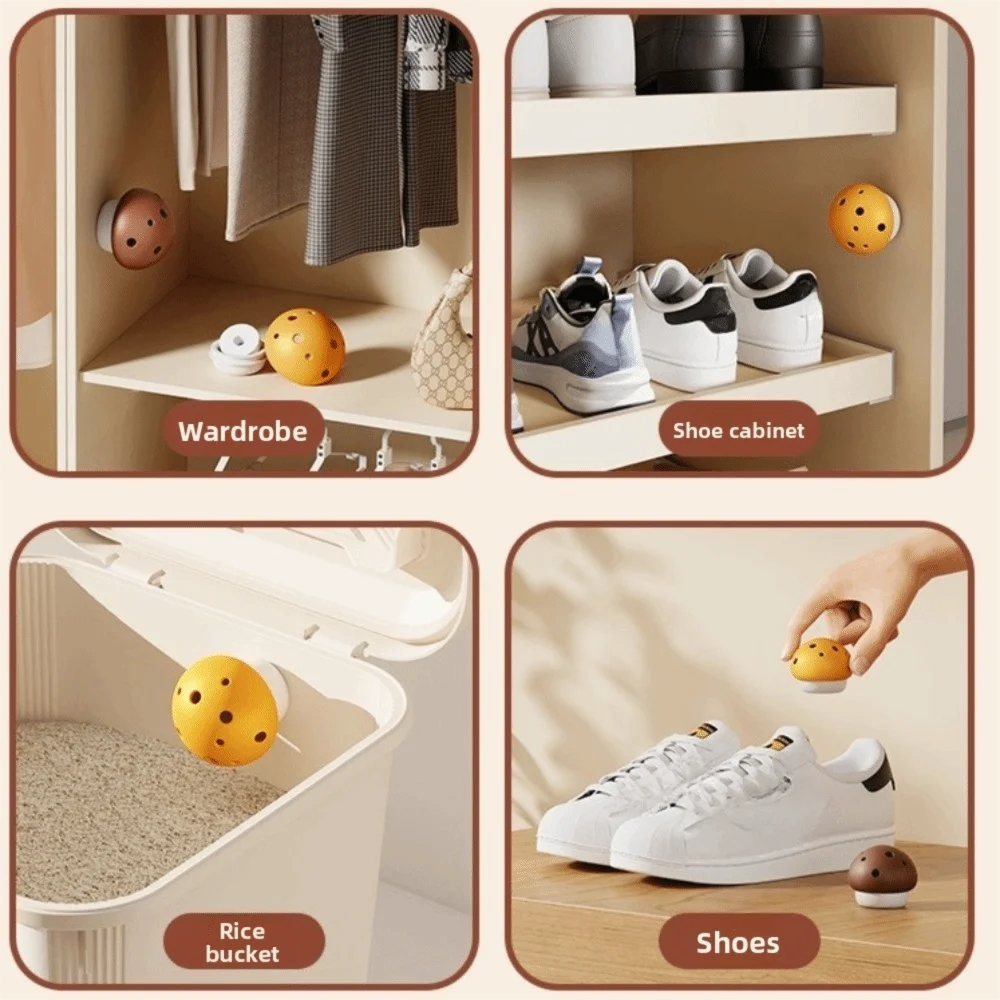 

3PCS Cartoon Mushroom Deodorizing Box Insect-Repellent Breathable Household Deodorizer Mushroom Anti-Mold Home Furnishings