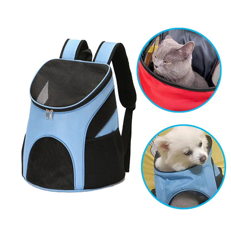 Foldable Pet Carrier For Cats Small Dogs Cat Outdoor Backpack Large Breathable Mesh Double Shoulder With Side Pockets Dog Bags