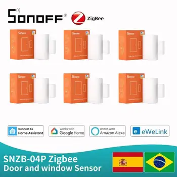 SONOFF SNZB-04P Zigbee capteur d'alarme de porte fenêtre pour EWelink sécurité de la maison intelligente ZBBridge requis travail avec Alexa Home Assistant