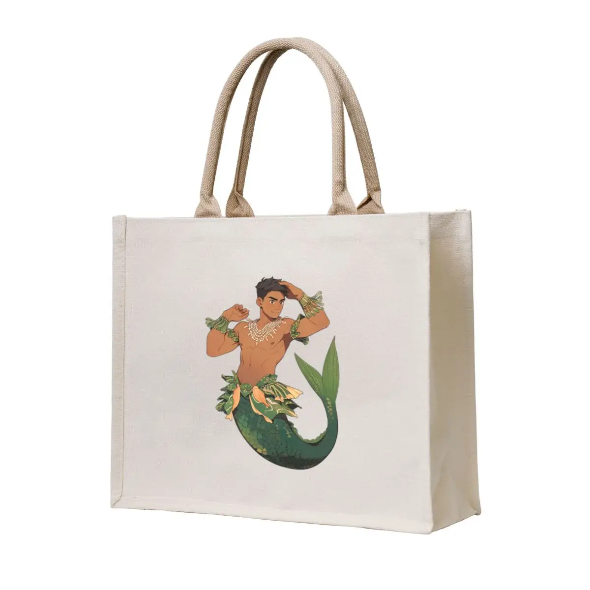 

Asian Merman Illustration Tote Bag Custom bag personalized tote bag Women's bags tote men's