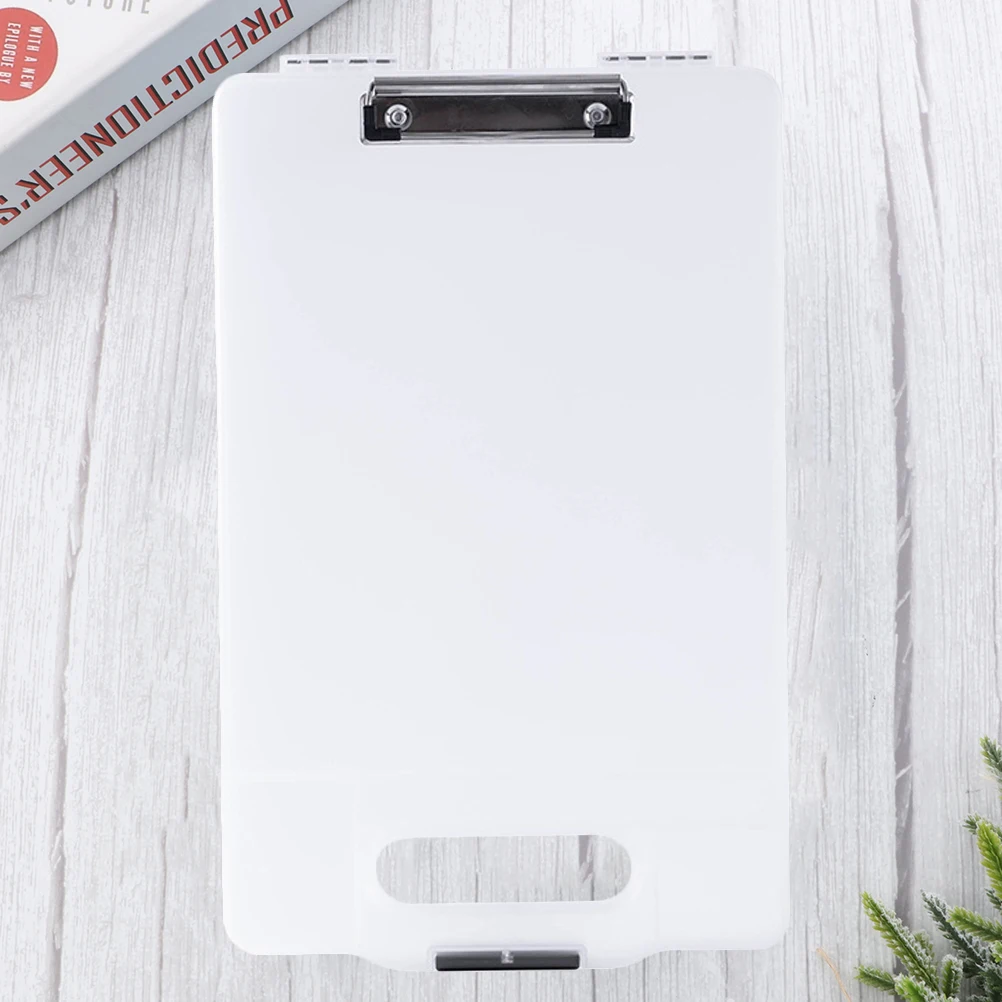 1pc Portable File Organizer Transparent Large Capacity Writing Pad Storage Box A4 Papers Openable Clipboard Case Pen Slot Wall